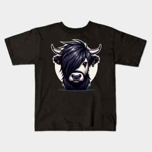 Emo Highland Cow Kids T-Shirt